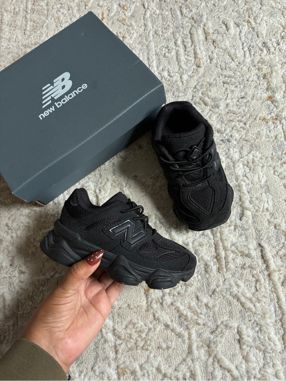 New Balance 9060 Kids Black Sneakers Boys Toddler Size 8 Y2K Chunky Shoes